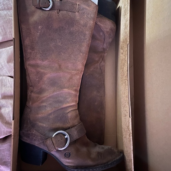 Distressed leather tall boots.by Born - Picture 10 of 15